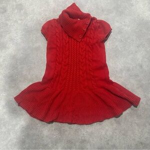 Gymboree 2012 Red Chunky Cable Knit Sweater Dress Sz 5